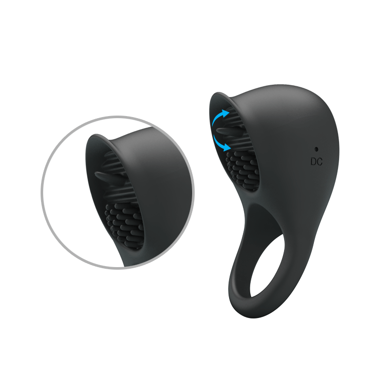 Эрекционное кольцо с вибрацией и клиторальным язычком "Pretty Love Ring Shaking 2"  