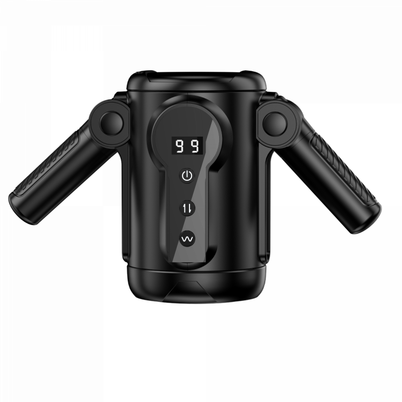 Мастурбатор с вибрацией и возвратно-поступательными движениями "Knight Both Hand-held" черный 